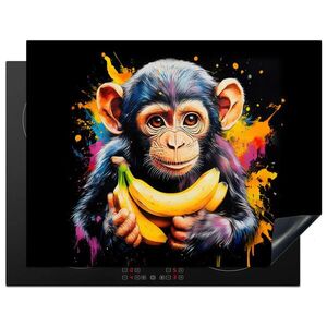MuchoWow KRYT NA INDUKČNÍ DESKU Opice - Graffiti - Barevné - Banány - Moderní 77x59 cm obraz