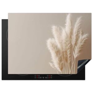 MuchoWow KRYT NA INDUKČNÍ DESKU Pampová tráva - Plumes - Pastelová - Bílá 70x52 cm obraz