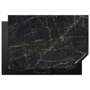 MuchoWow KRYT NA INDUKČNÍ DESKU Mramor - Černá - Zlatá - Šedá - Mramorová struktura 76x51.5 cm obraz