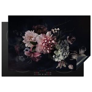 MuchoWow KRYT NA INDUKČNÍ DESKU Květiny - Vintage - pastelové - růžové - bílé 76x51.5 cm obraz