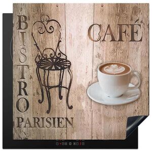 MuchoWow KRYT NA INDUKČNÍ DESKU Bistro Parisien - Kavárna - Káva - Vintage 78x78 cm obraz