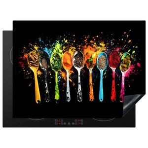 MuchoWow KRYT NA INDUKČNÍ DESKU Lžičky - koření - moderní - graffiti - barva - barevné 71x52 cm obraz