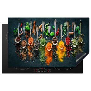MuchoWow KRYT NA INDUKČNÍ DESKU Bylinky - koření - lžíce 85x52 cm obraz