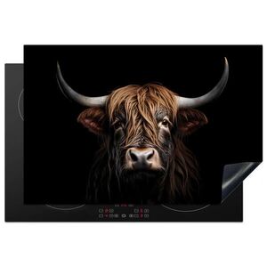 MuchoWow KRYT NA INDUKČNÍ DESKU Skotský horal - Portrét - Černá - Zvíře 76x51.5 cm obraz