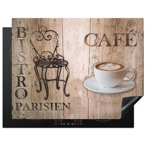 MuchoWow KRYT NA INDUKČNÍ DESKU Bistro Parisien - Kavárna - Káva - Vintage 77x59 cm obraz