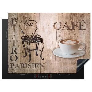 MuchoWow KRYT NA INDUKČNÍ DESKU Bistro Parisien - Kavárna - Káva - Vintage 71x52 cm obraz