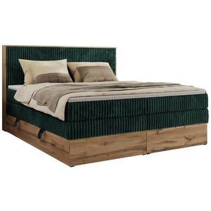 MKS POSTEL BOXSPRING WOOD CLASSIC KING 160/200 - Tmavě zelená Manšestr - H3 obraz
