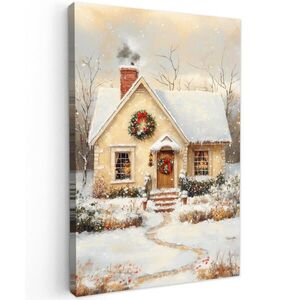 MuchoWow OBRAZ NA PLÁTNĚ Vánoce - Domov - Zima - Sníh 80x120 cm obraz
