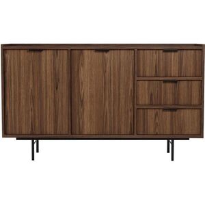Beautysofa KOMODA Evron se 3 zásuvkami a 2 dvířky, ořech obraz