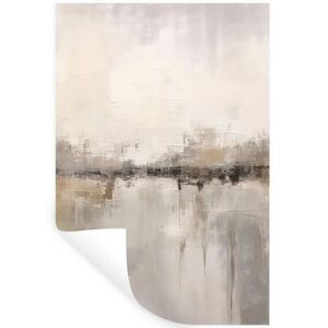 MuchoWow SAMOLEPKA NA ZEĎ Moderní umění - Abstraktní - Béžová 80x120 cm obraz