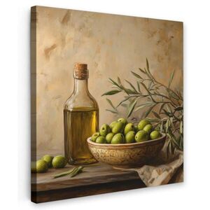 MuchoWow OBRAZ NA PLÁTNĚ Olivy - Zátiší - Vintage 20x20 cm obraz