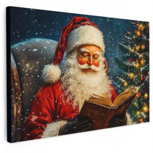 MuchoWow OBRAZ NA PLÁTNĚ Otec Vánoc - Vánoce - Zima - Vánoční stromek 120x80 cm obraz
