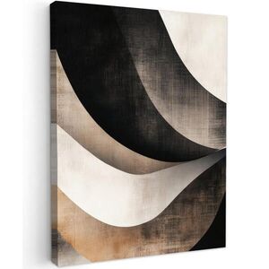 MuchoWow OBRAZ NA PLÁTNĚ Abstraktní - Vlny - Černá - Zvětralá 60x80 cm obraz