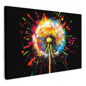 MuchoWow OBRAZ NA PLÁTNĚ Pampeliška - Graffiti - Barevné - Květiny - Příroda 120x80 cm obraz