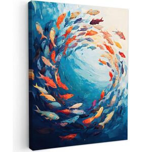 MuchoWow OBRAZ NA PLÁTNĚ Moře - Ryby - Barevné - Dynamické 60x80 cm obraz