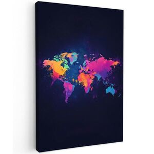 MuchoWow OBRAZ NA PLÁTNĚ Mapa světa - Barevné - Graffiti 40x60 cm obraz