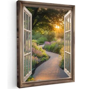 MuchoWow OBRAZ NA PLÁTNĚ Pohled - Květiny - Příroda - Slunce - Cesta 60x80 cm obraz