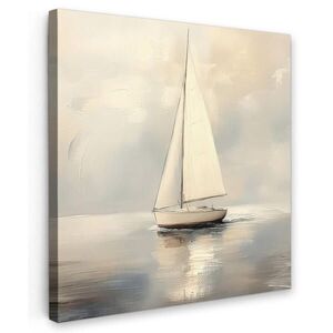 MuchoWow OBRAZ NA PLÁTNĚ Plachetnice - Moře - Oblačno 20x20 cm obraz
