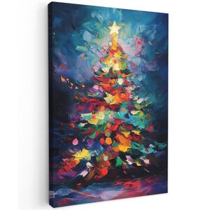 MuchoWow OBRAZ NA PLÁTNĚ Vánoční stromek - Vánoce - Abstraktní - Barevné 80x120 cm obraz