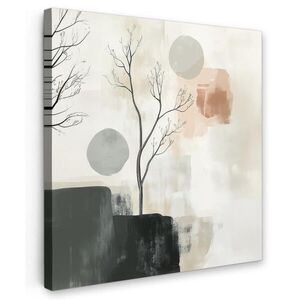 MuchoWow OBRAZ NA PLÁTNĚ Wabi sabi - Béžová - Rostlina 50x50 cm obraz