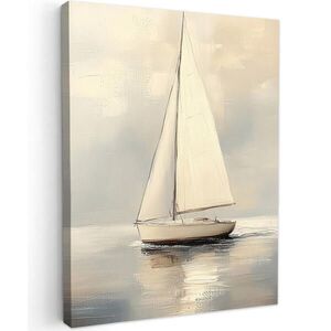 MuchoWow OBRAZ NA PLÁTNĚ Plachetnice - Moře - Oblačno 60x80 cm obraz