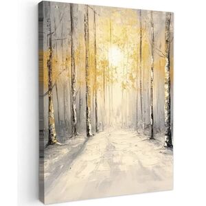 MuchoWow OBRAZ NA PLÁTNĚ Zima - abstraktní - sníh - příroda - slunce 60x80 cm obraz