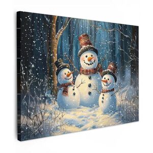 MuchoWow OBRAZ NA PLÁTNĚ Sněhulák - Sníh - Zima - Les 80x60 cm obraz