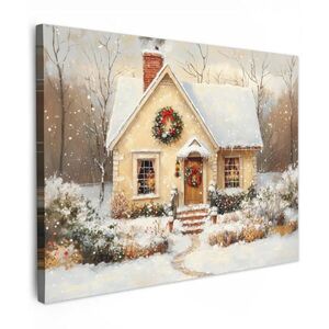 MuchoWow OBRAZ NA PLÁTNĚ Vánoce - Domov - Zima - Sníh 40x30 cm obraz