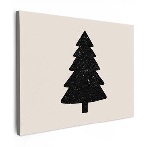 MuchoWow OBRAZ NA PLÁTNĚ Vánoční stromek - Černá - Holiday - Béžová 40x30 cm obraz