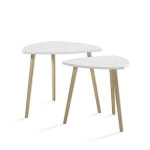 Vicco KONFERENČNÍ STOLEK Twino Bílá/Sonoma 60 x 50 cm Sada 2 kusů obraz