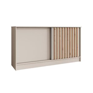 Beautysofa KOMODA Horizon se 2 posuvnými dvířky, kašmír + dub Artisan, 160 cm obraz