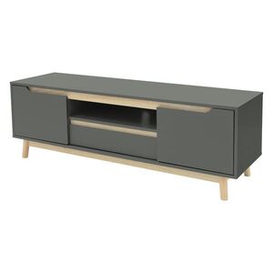 ML-DESIGN TV skříňka 140x40x46 cm zelená-přírodní s nohami z borového dřeva obraz