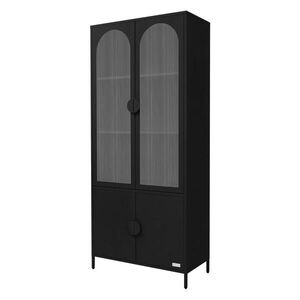 ML-DESIGN VITRÍNA 80x185x40 cm černá z oceli se 4 dvířky obraz