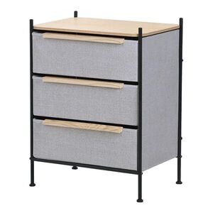 ML-DESIGN KOMODA se 3 zásuvkami z látky 58x78x42, 5 cm šedá obraz