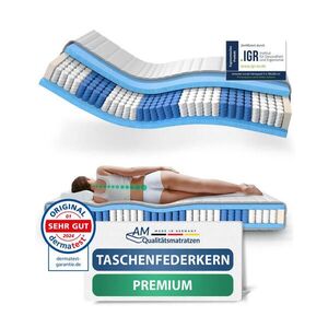 AM Qualitätsmatratzen PRÉMIOVÁ matrace s taštičkovými pružinami 100/200 cm H3 - výška 24 cm a potah z tencelu obraz
