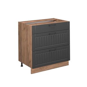 Vicco SPODNÍ SKŘÍŇKA KUCHYŇSKÉ LINKY Fame-Line Tmavě šedá 80 cm se 3 zásuvkami, PD Antracit obraz