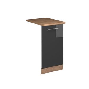 Vicco ČELNÍ PANEL MYČKY Fame-Line Antracitový vysoký lesk 45 cm , PD Dub obraz