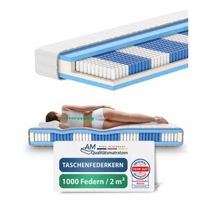 AM Qualitätsmatratzen MATRACE s taštičkovými pružinami s 1000 pružinami, 105/190 cm, H2 - výška 24 cm a potahem Tencel obraz