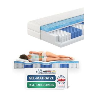 AM Qualitätsmatratzen GELOVÁ pružinová matrace s taštičkovými pružinami, 1000 pružin, 80/200 cm, H2 - výška 24 cm a potah Tencel obraz