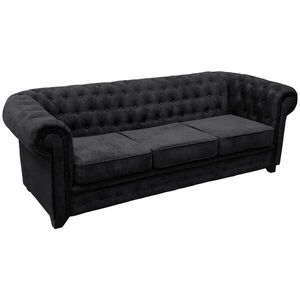 MID.YOU POHOVKA CHESTERFIELD, dřevo, textil, kompozitní dřevo, černá obraz