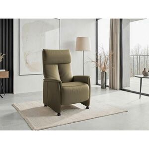 Sit & More RELAXAČNÍ KŘESLO, kůže, olivově zelená obraz