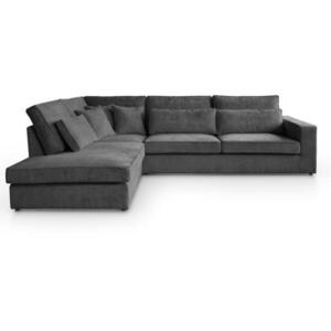 Beautysofa ROHOVÁ pohovka Parma bez funkce spaní, tmavě šedá, levá obraz