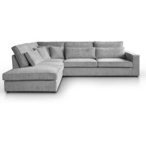 Beautysofa ROHOVÁ pohovka Parma bez funkce spaní, světle šedá, levá obraz