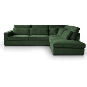 Beautysofa ROHOVÁ pohovka Parma bez funkce spaní, tmavě zelená, pravá obraz