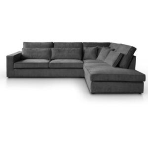 Beautysofa ROHOVÁ pohovka Parma bez funkce spaní, tmavě šedá, pravá obraz