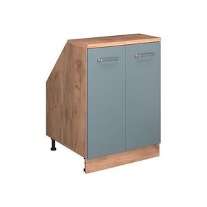 Vicco KUCHYŇSKÁ SKŘÍŇKA POD ŠIKMOU STŘECHU R-Line Modrošedá 60 cm se 2 dveřmi, korpus skříně hloubka 60 cm obraz