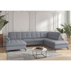 Sit & More SEDACÍ SOUPRAVA, textil, kůže, šedomodrá obraz