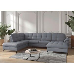 Sit & More SEDACÍ SOUPRAVA, kůže, textil, šedomodrá obraz