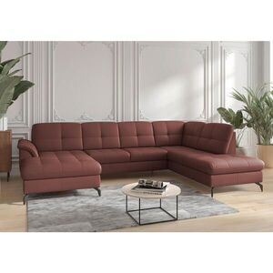 Sit & More SEDACÍ SOUPRAVA, textil, kůže, červenohnědá obraz