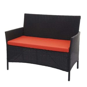 MCW POLY-RATTAN ZAHRADNÍ LAVICE Černá, oranžová obraz